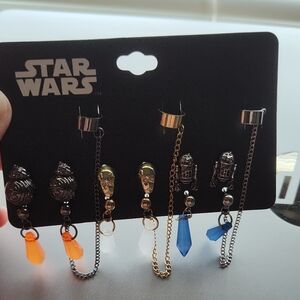 Disney Star Wars Droid Crystal Cuff Earring Set NWT